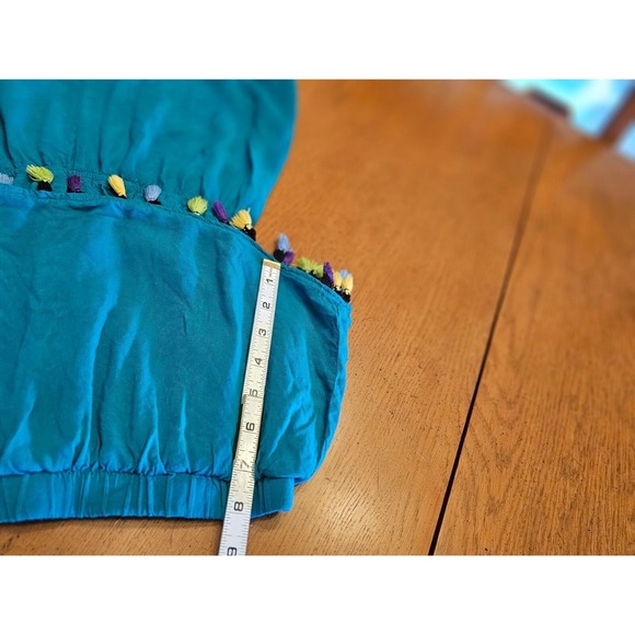 J for Justify Romper Size Medium Green Strapless Pompom hem - Picture 10 of 11